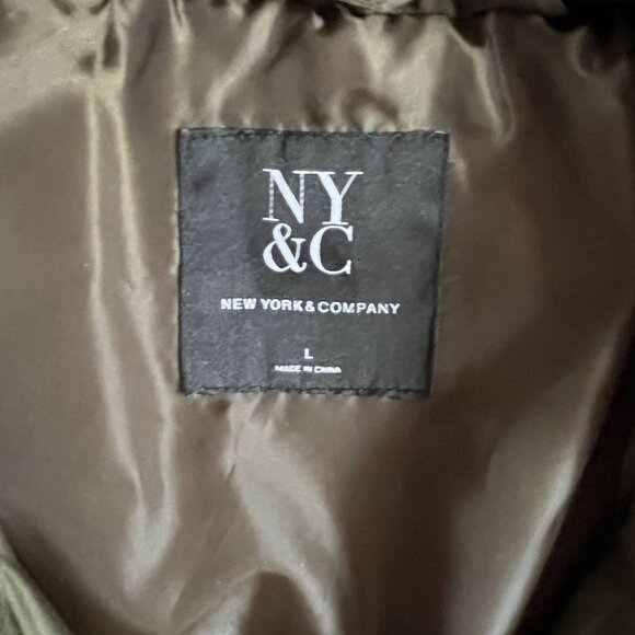 NY&C Olive Green Quilted Puffer Vest Womens Large - Picture 3 of 3